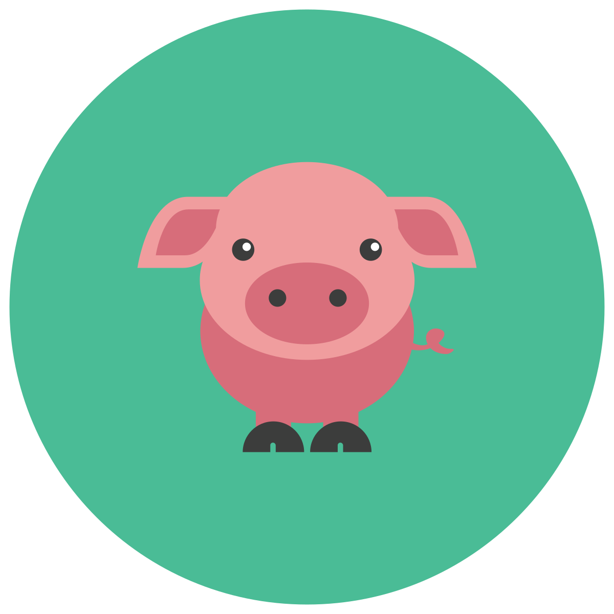 infographic style pig icon