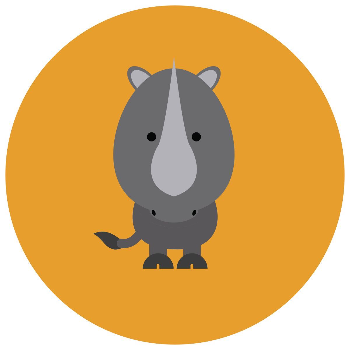 infographic style rhinoceros icon