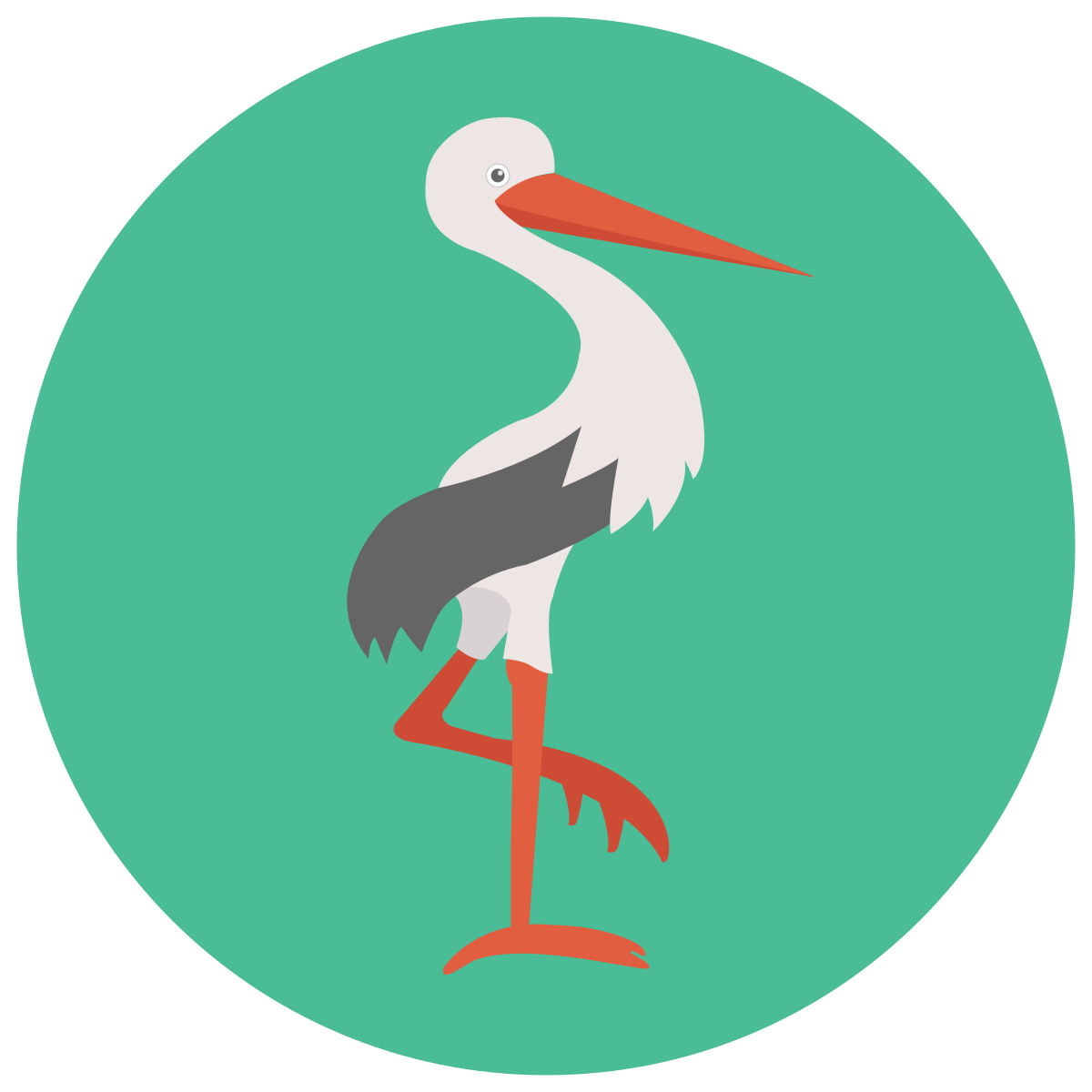 infographic style stork icon