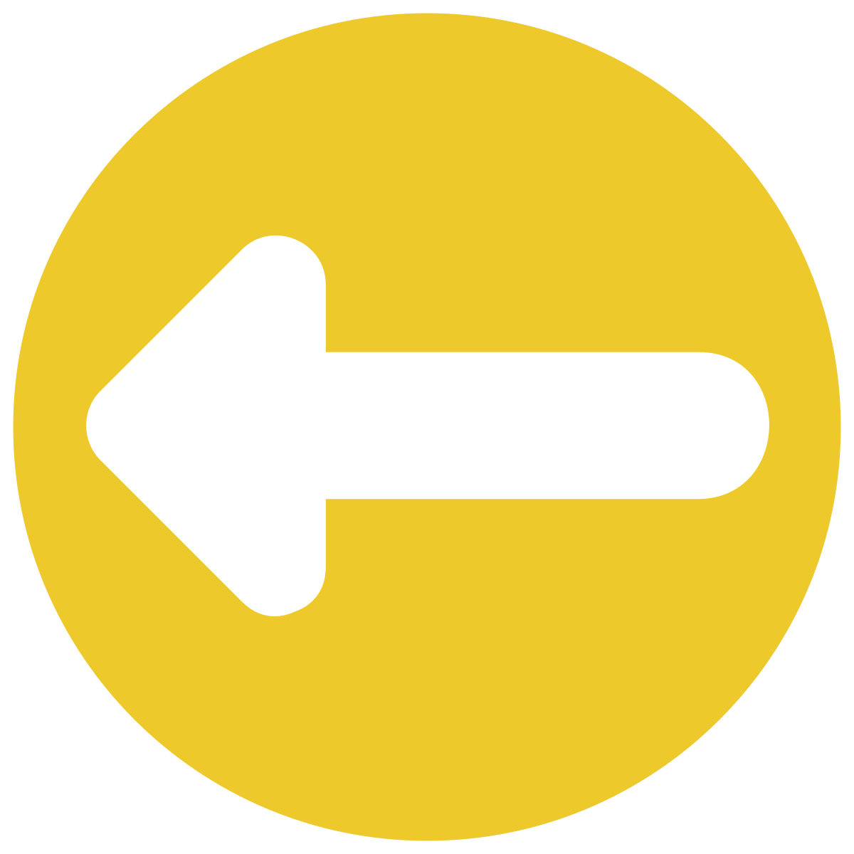 infographic style thick long left arrow icon
