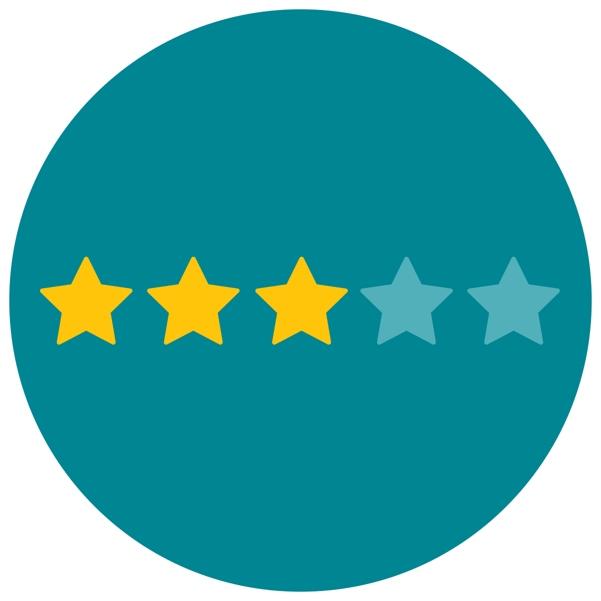 infographic style three of five stars icon