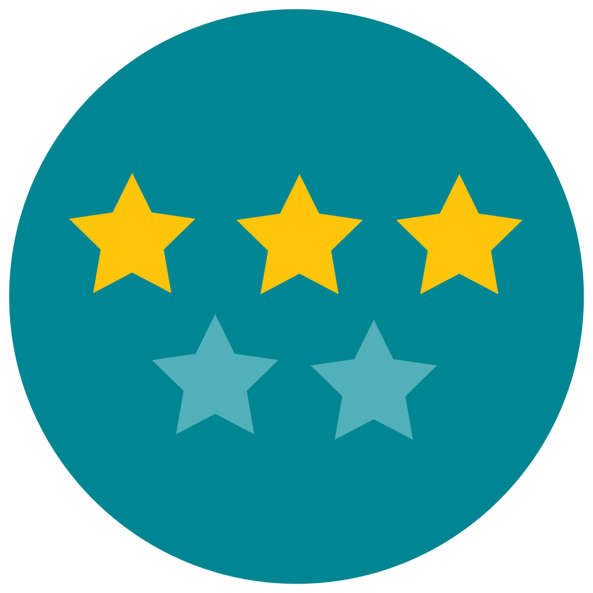 infographic style three of five icon