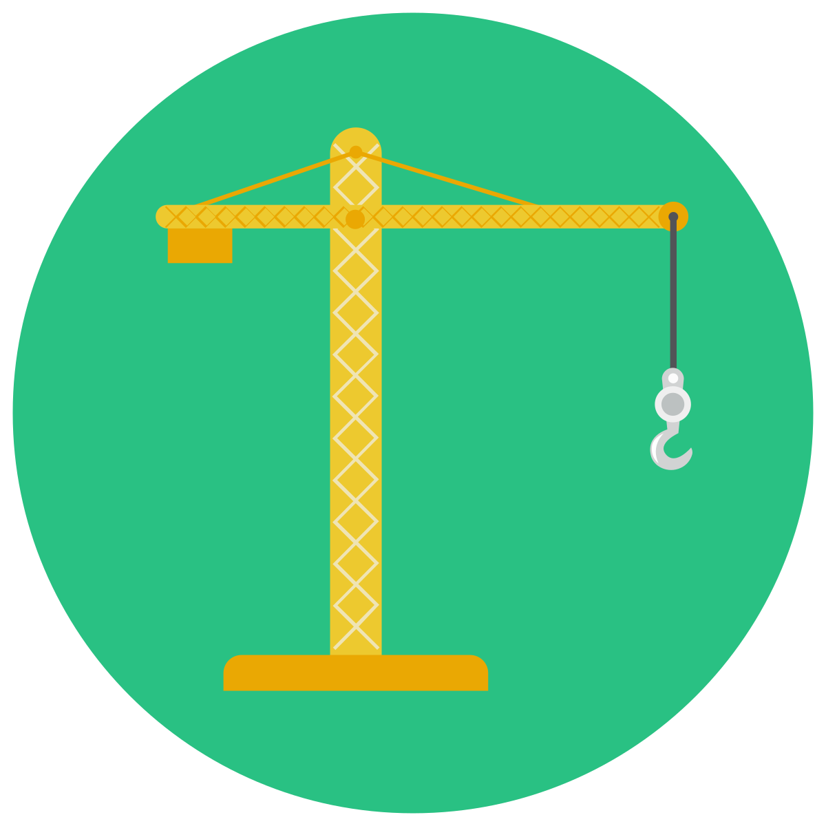 infographic style tower crane icon