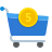 Einkaufswagen mit Geld icon