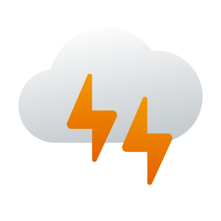 Cloud Lightning icon in Windows 11 Color Style