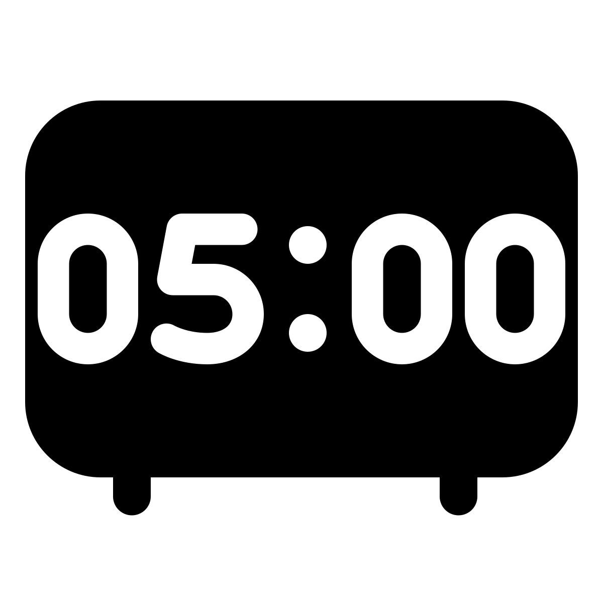 windows 11 filled style 05:00 icon