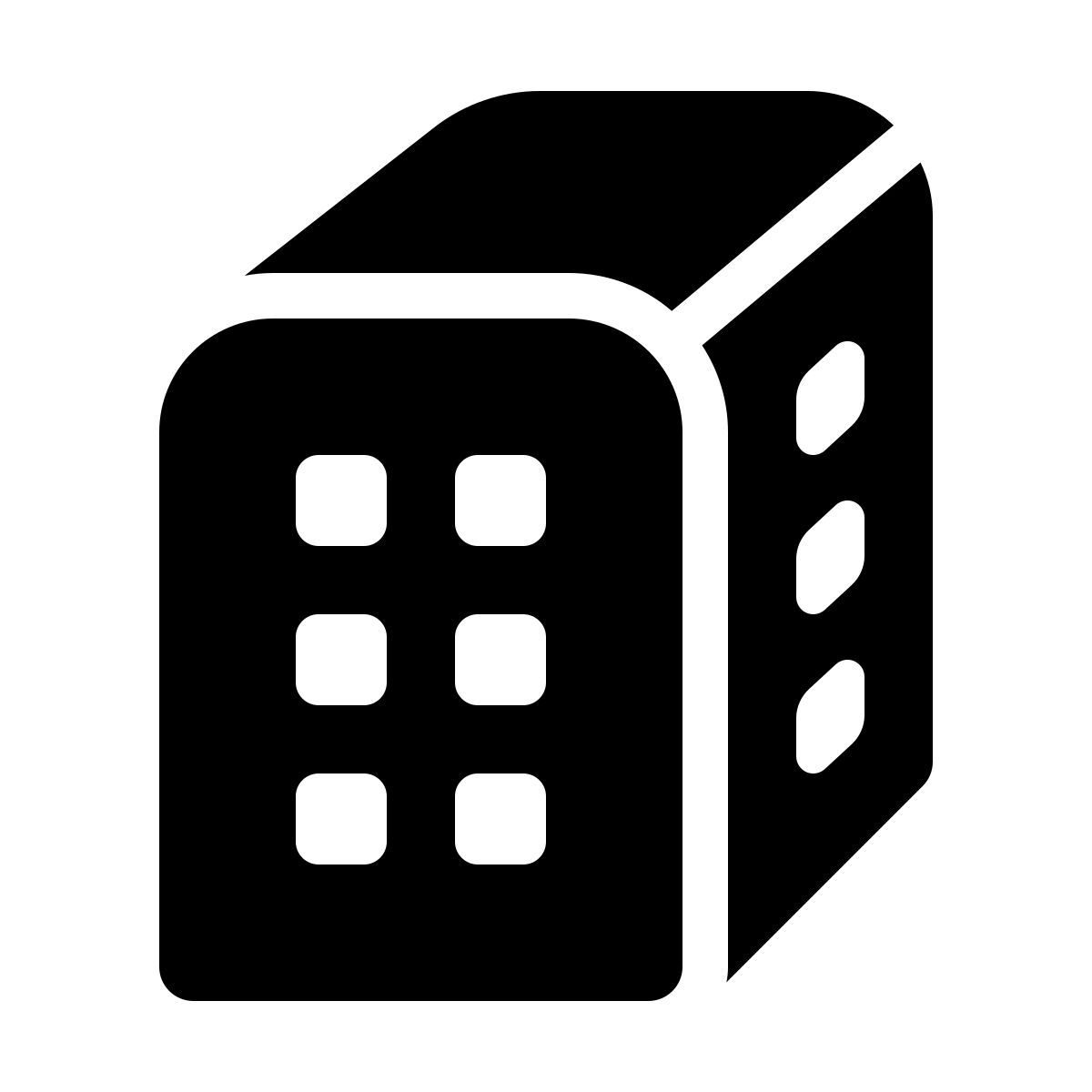 windows 11 filled style bâtiment avec vue de dessus icon