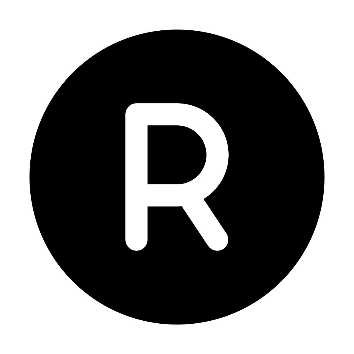 windows 11 filled style r en círculos icon