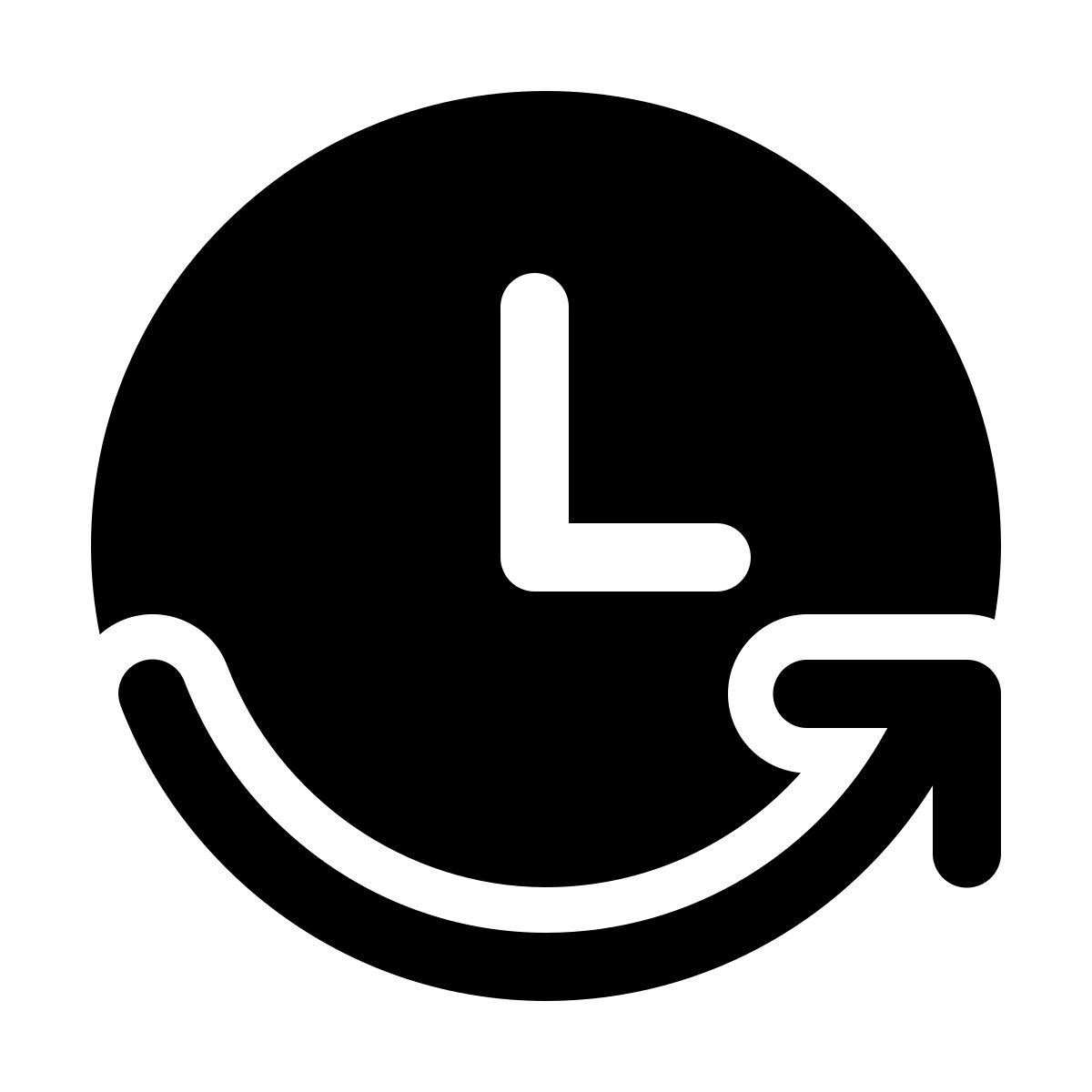 windows 11 filled style flecha del reloj icon