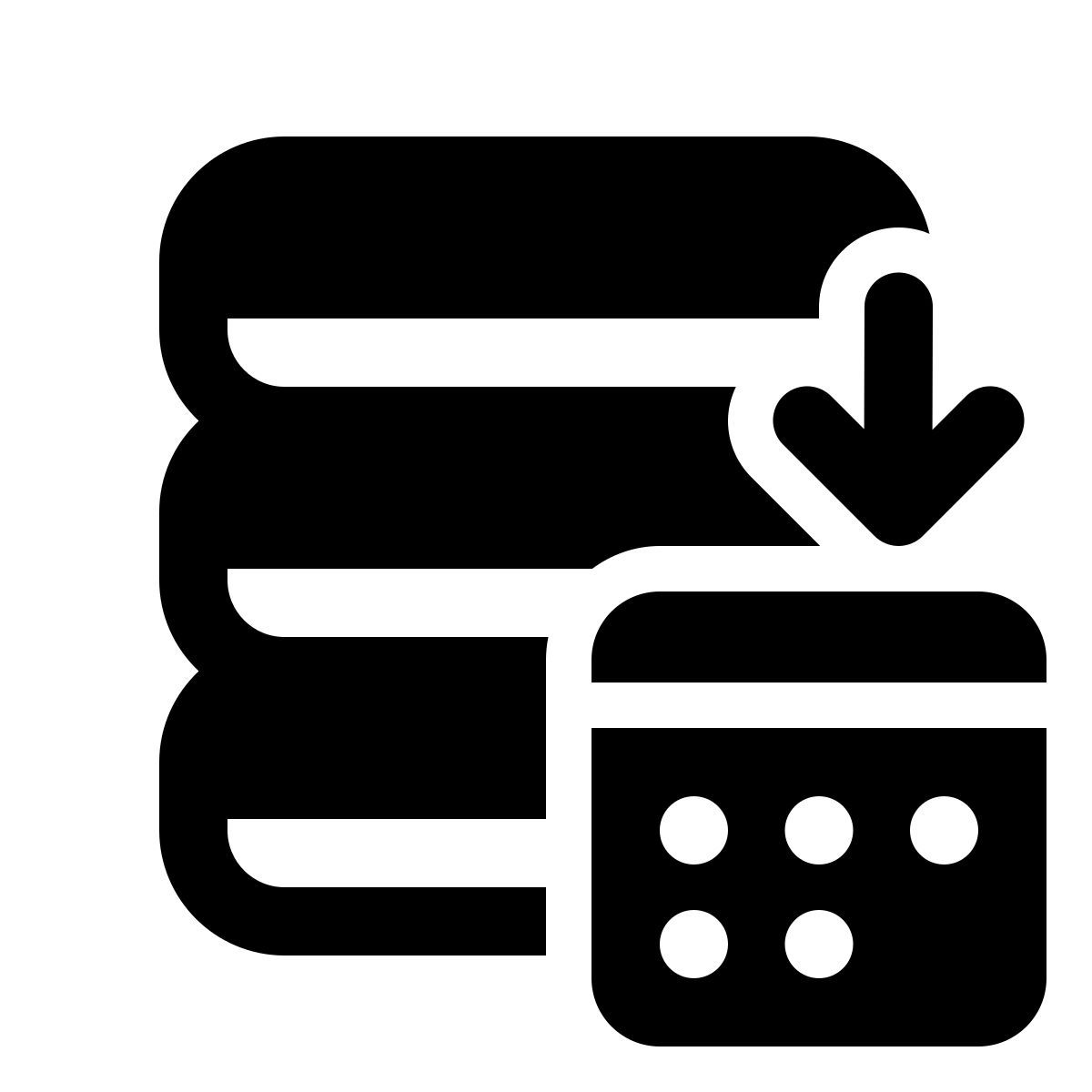 windows 11 filled style database dail import icon