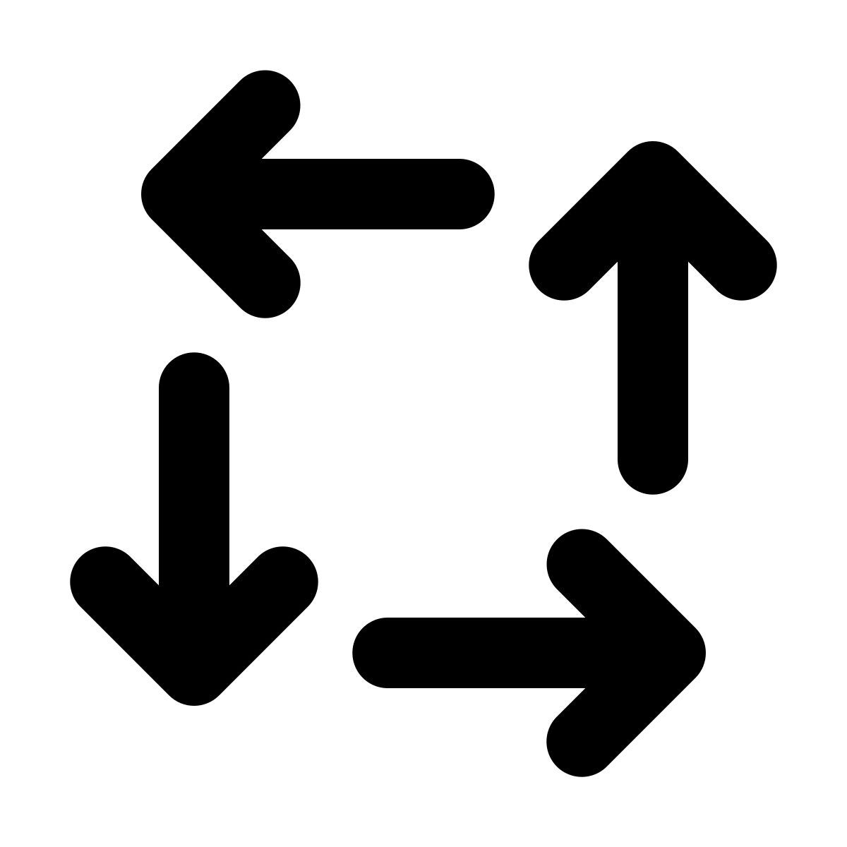 windows 11 filled style direcções four way icon