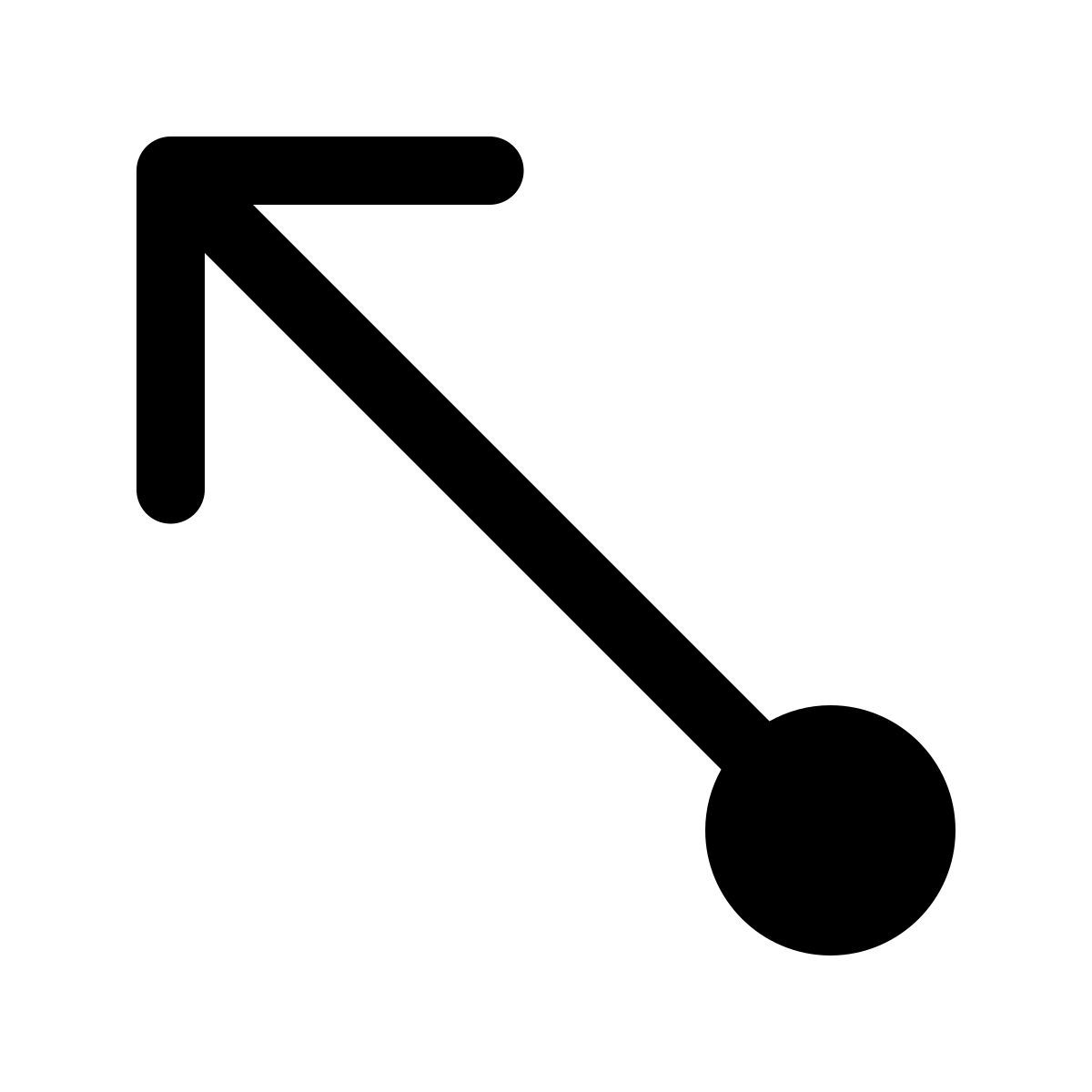 windows 11 filled style arraste para cima seta para a esquerda icon