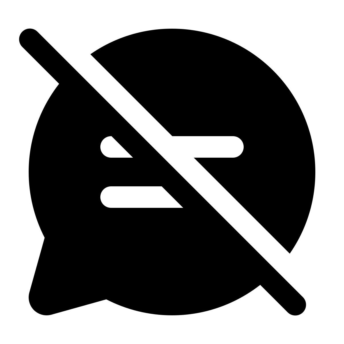 windows 11 filled style no chat message icon