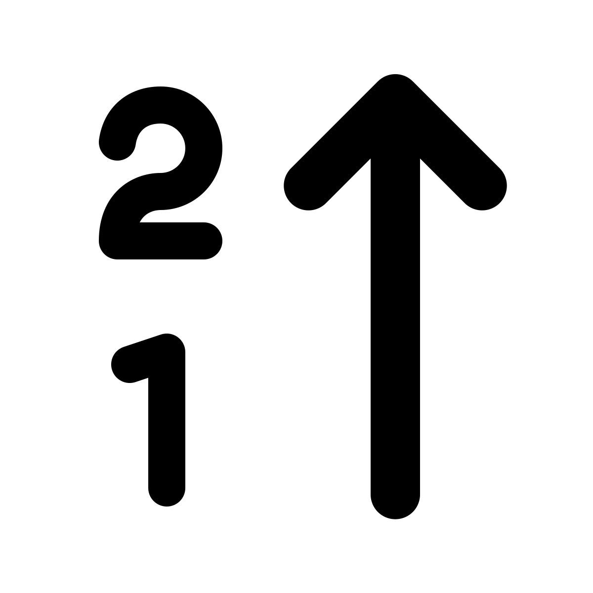 windows 11 filled style sort numeric up invertito icon
