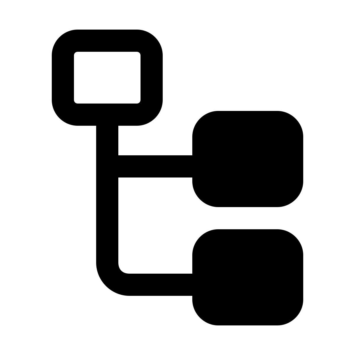 windows 11 filled style stacked organizational chart nó pai destacado icon