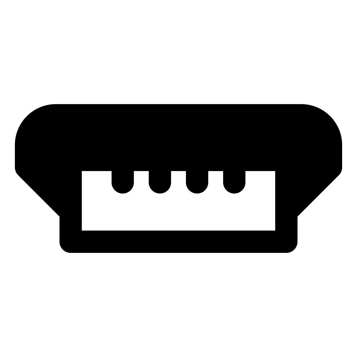 windows 11 filled style usb mini b icon