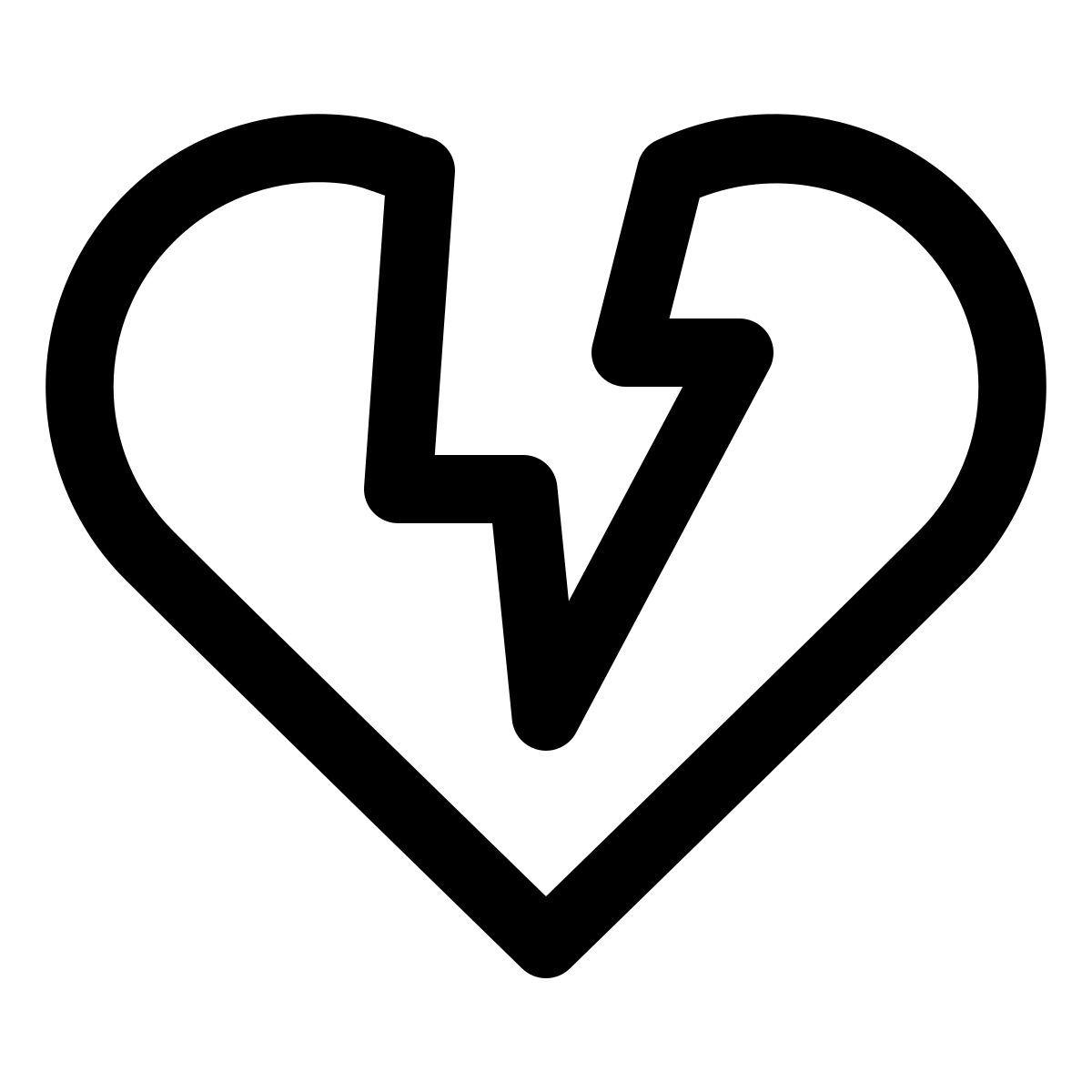 windows 11 outline style broken heart icon