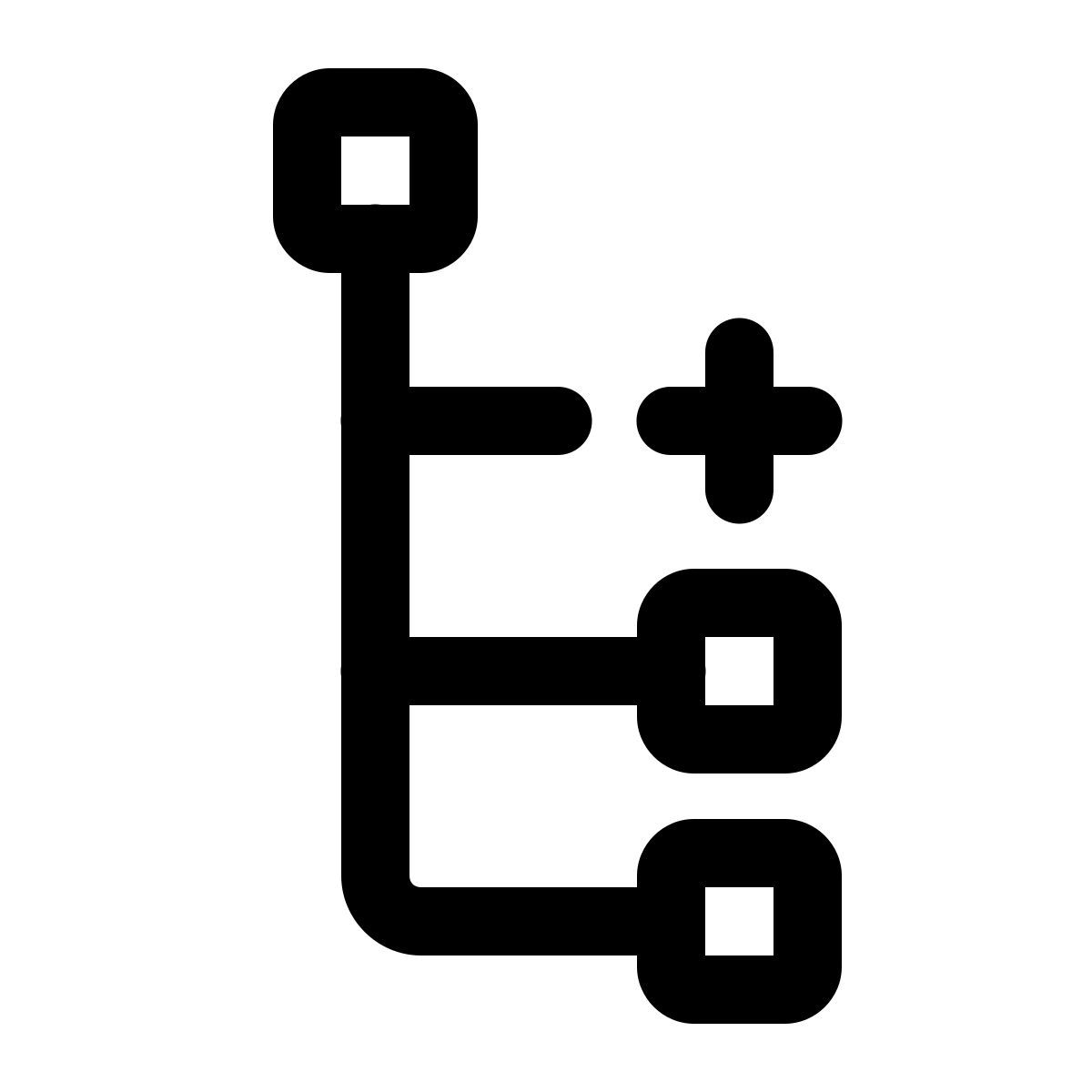 windows 11 outline style 하위 노드 추가 icon