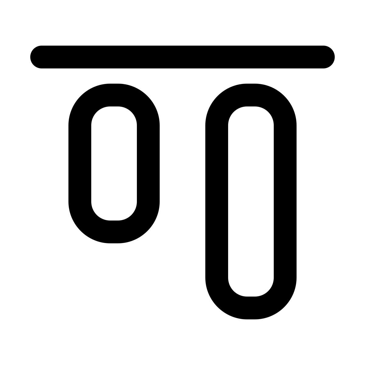 windows 11 outline style alinhar pelo topo icon