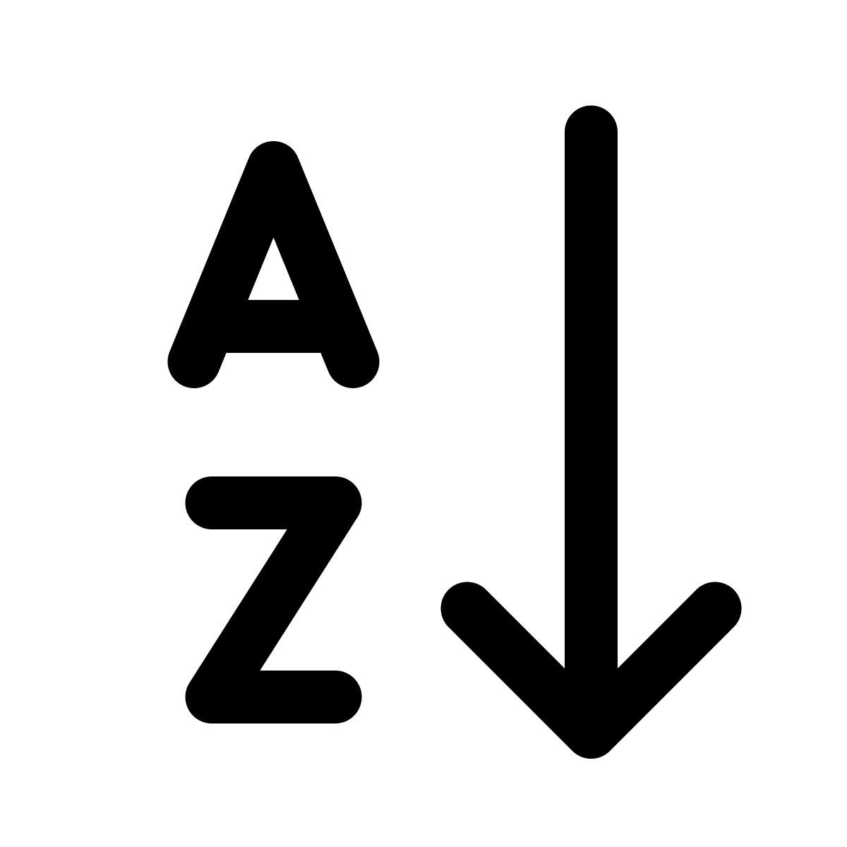 windows 11 outline style ordem alfabética icon