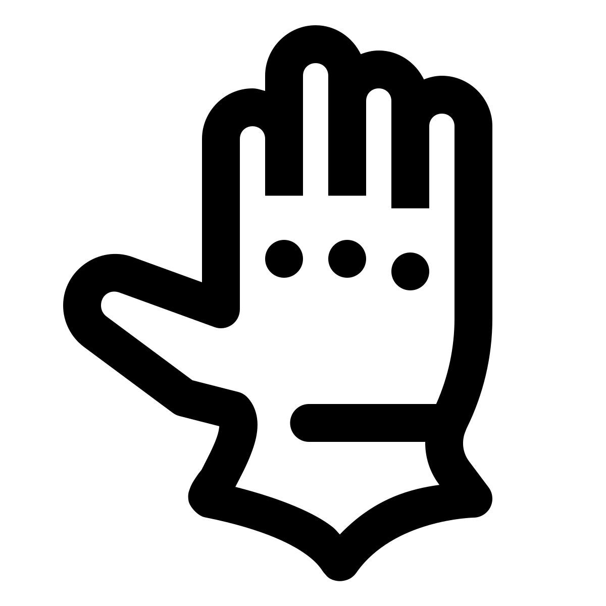 windows 11 outline style gauntlet gloves icon
