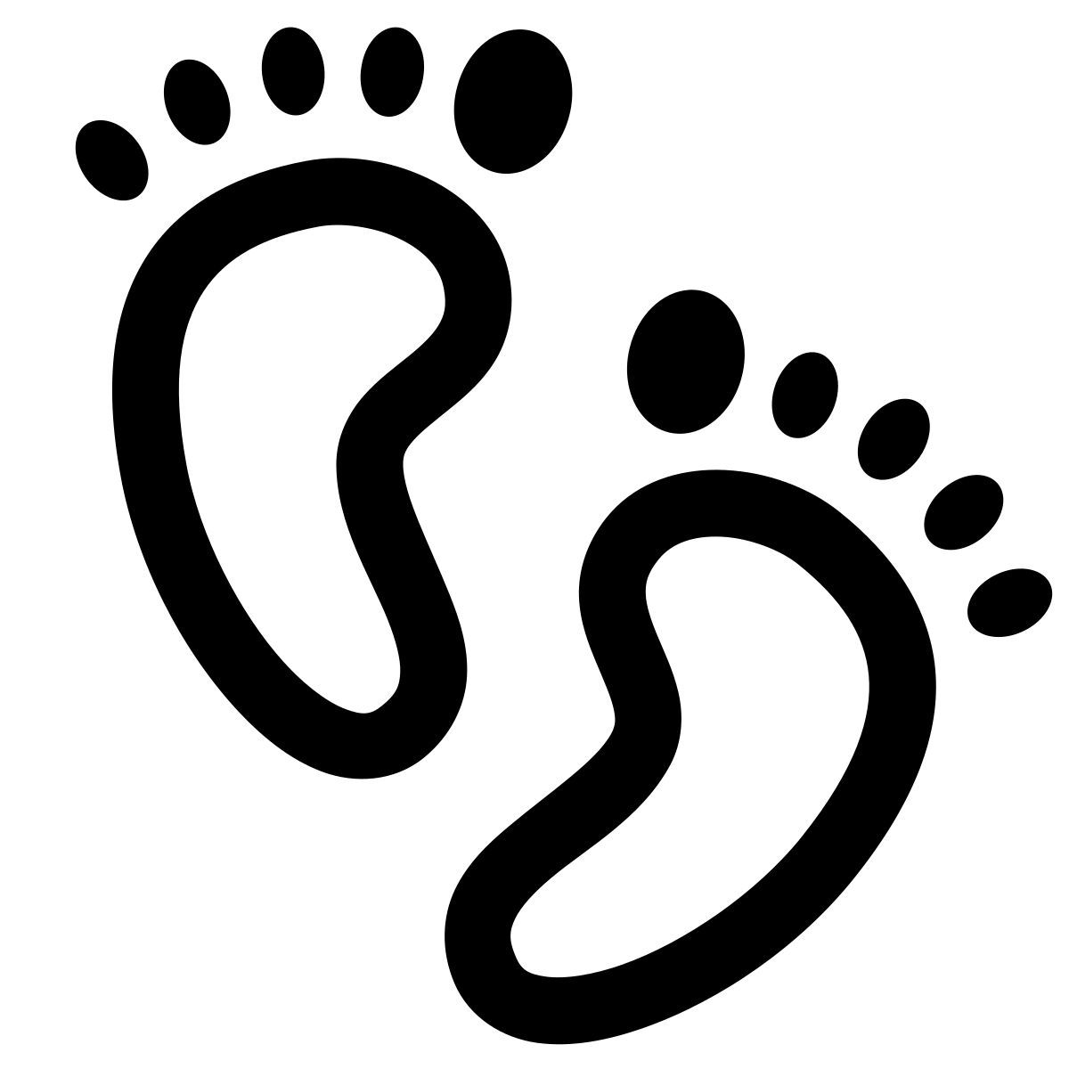 windows 11 outline style baby feet icon