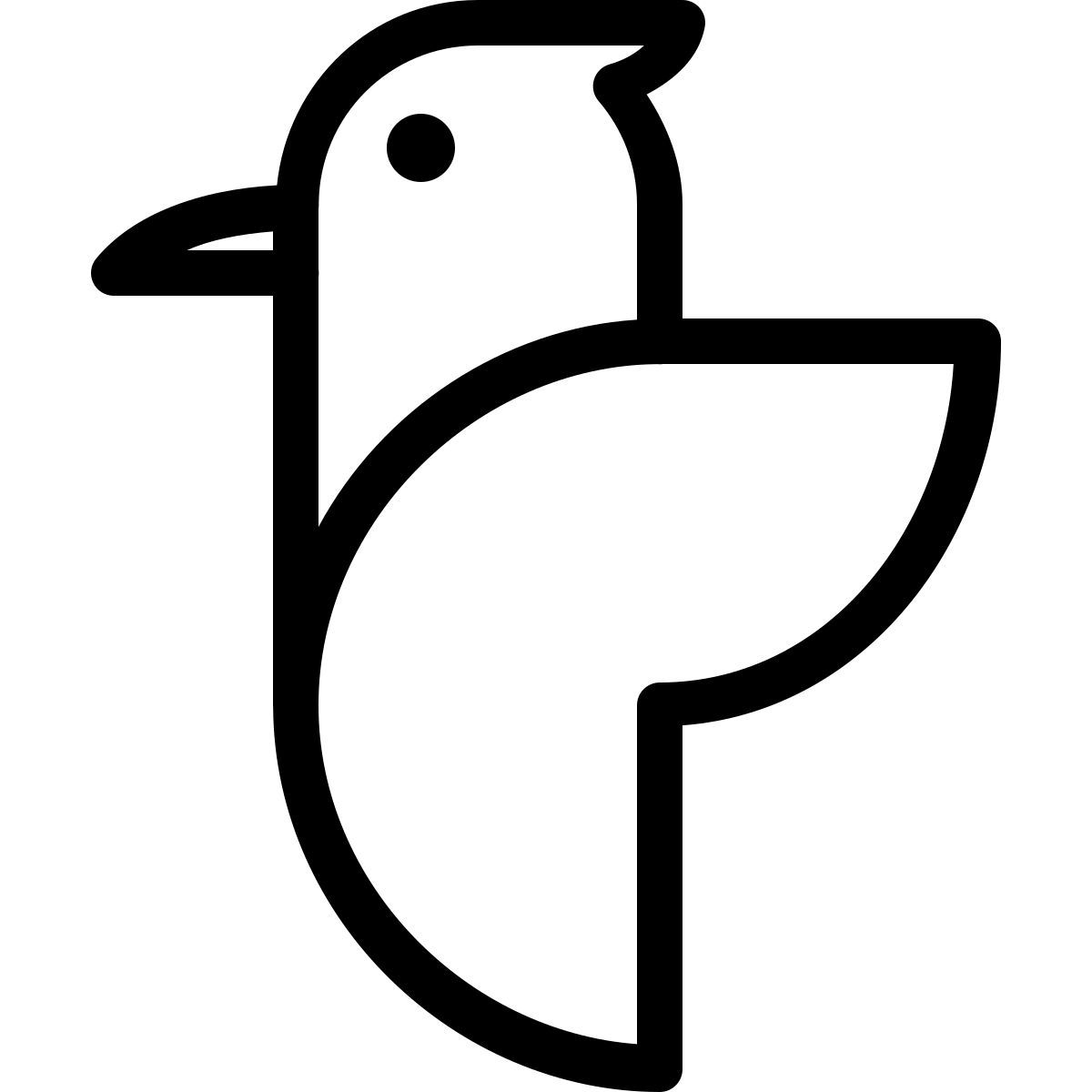 windows 11 outline style scrittura di uccelli icon