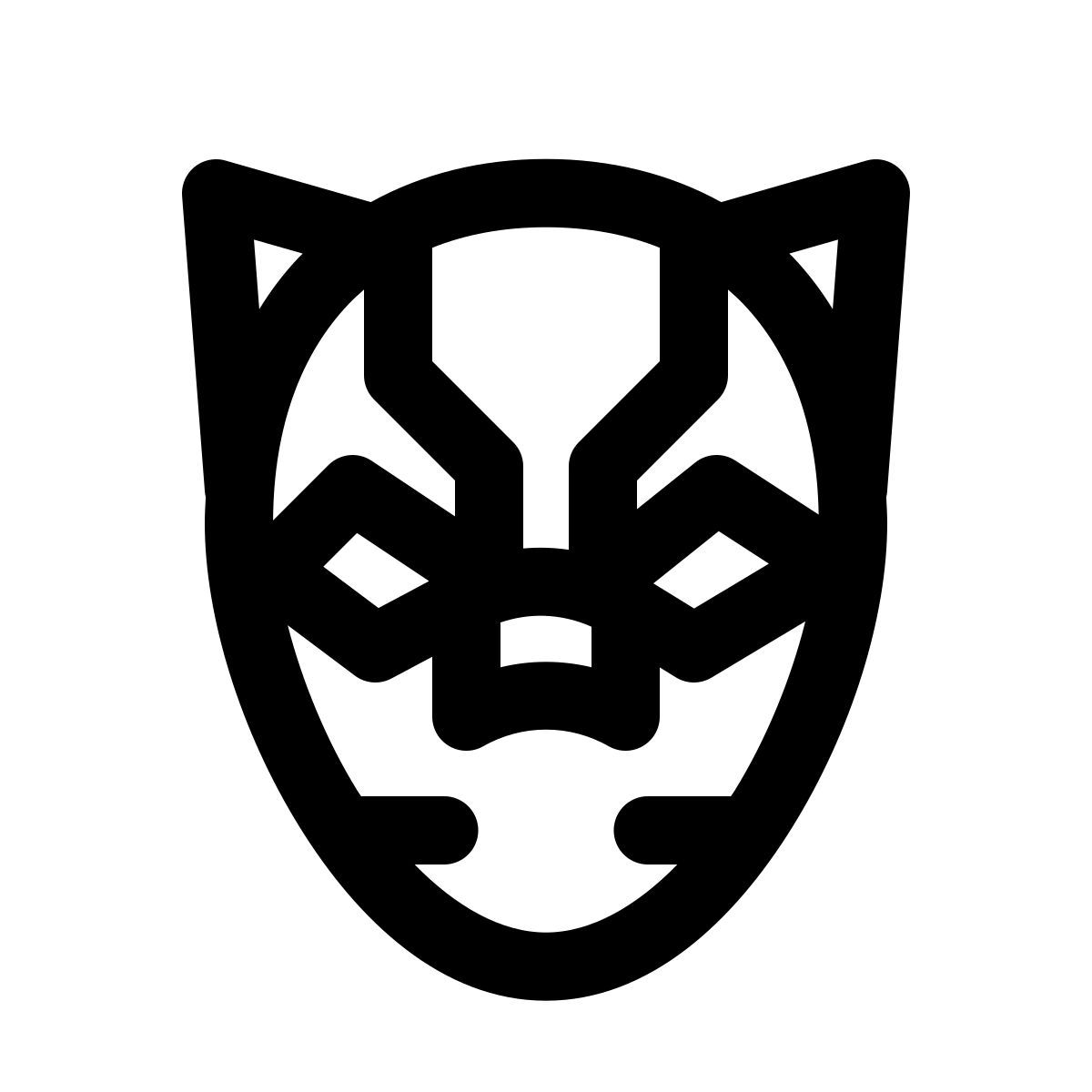 windows 11 outline style masque panthère noire icon