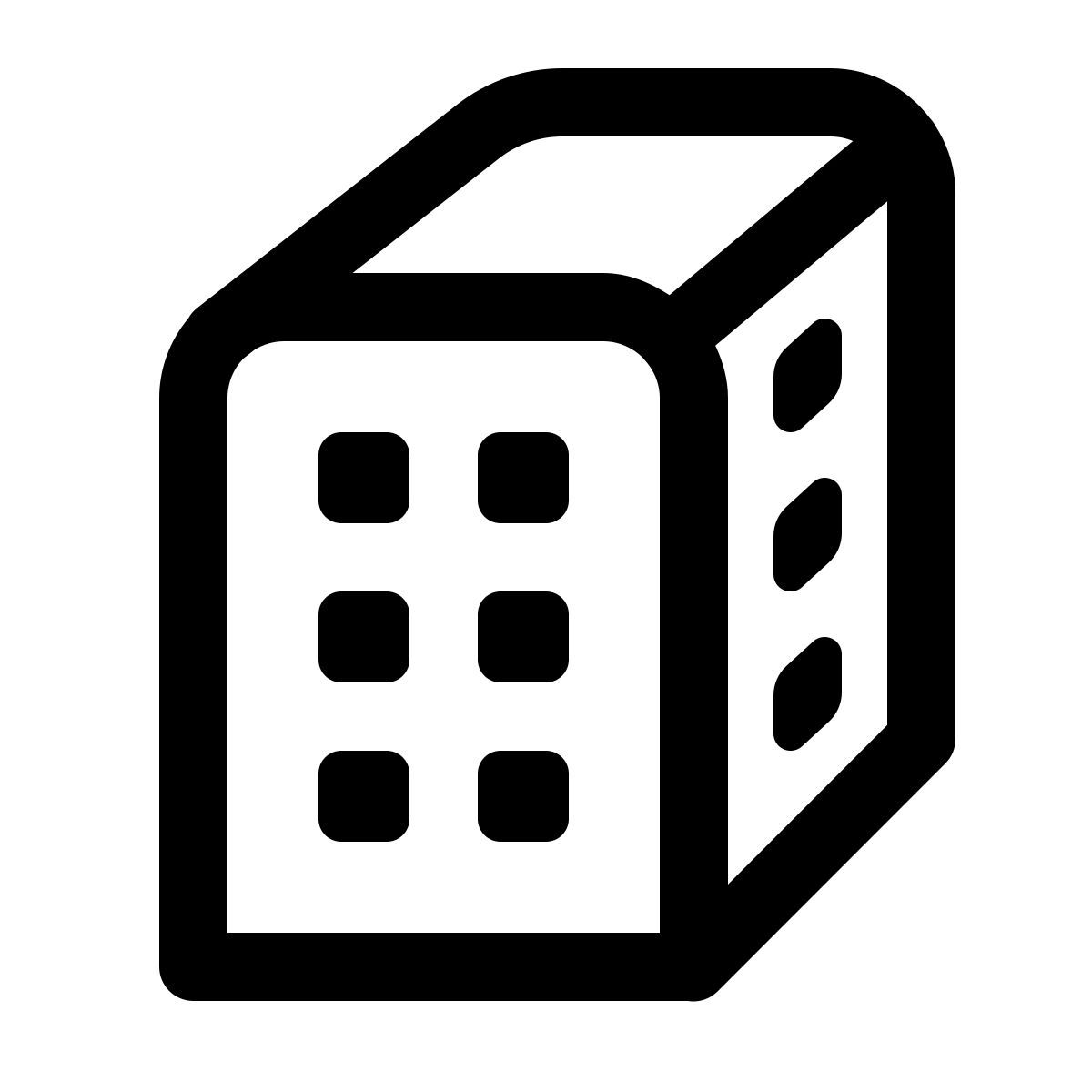 windows 11 outline style building with top view icon