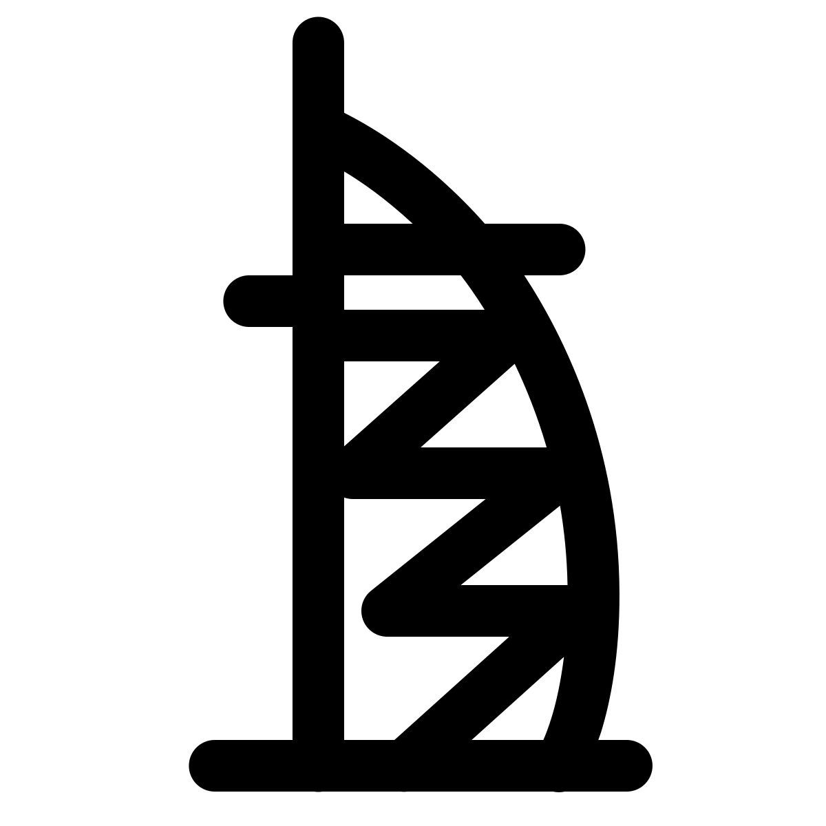 windows 11 outline style burj al arab icon