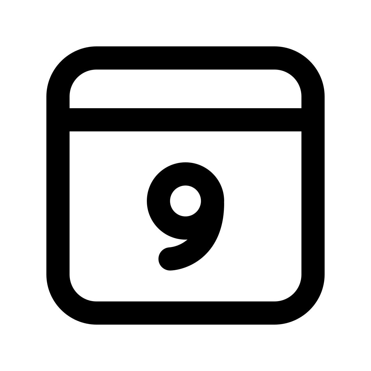 windows 11 outline style calendar 9 icon