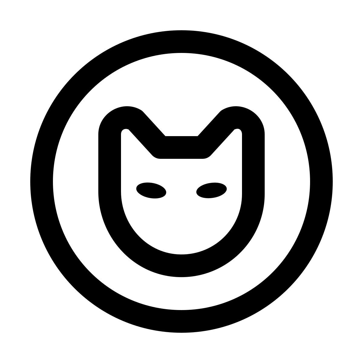 windows 11 outline style cat profile icon