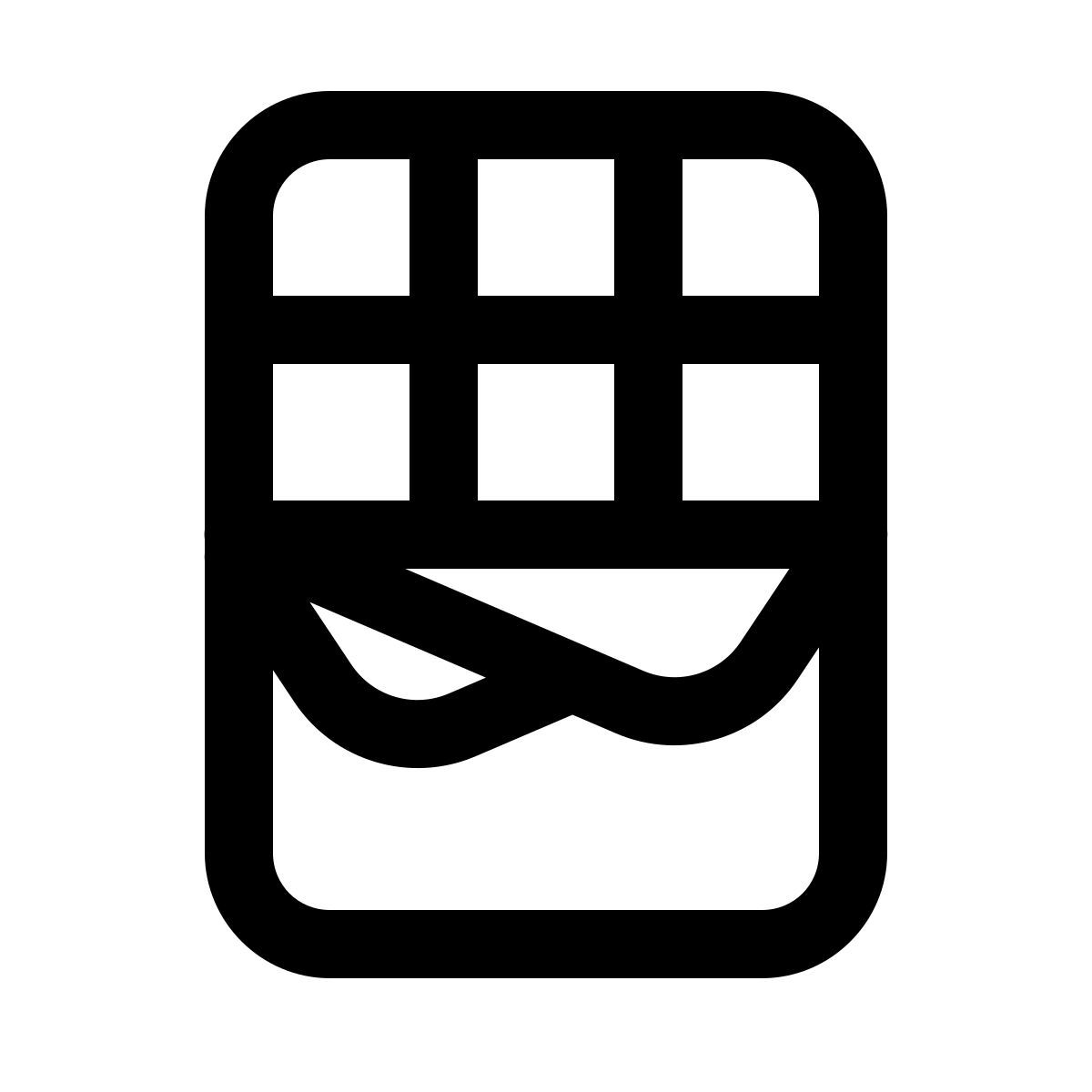 windows 11 outline style chocolate bar white icon