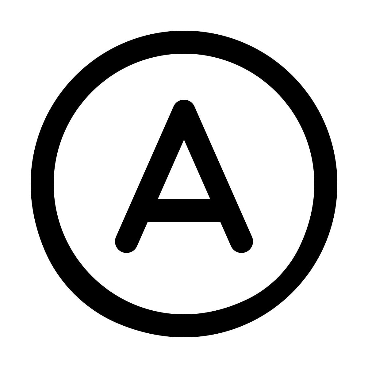 windows 11 outline style circled a icon