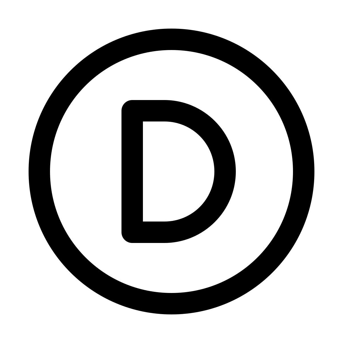 windows 11 outline style circled d icon