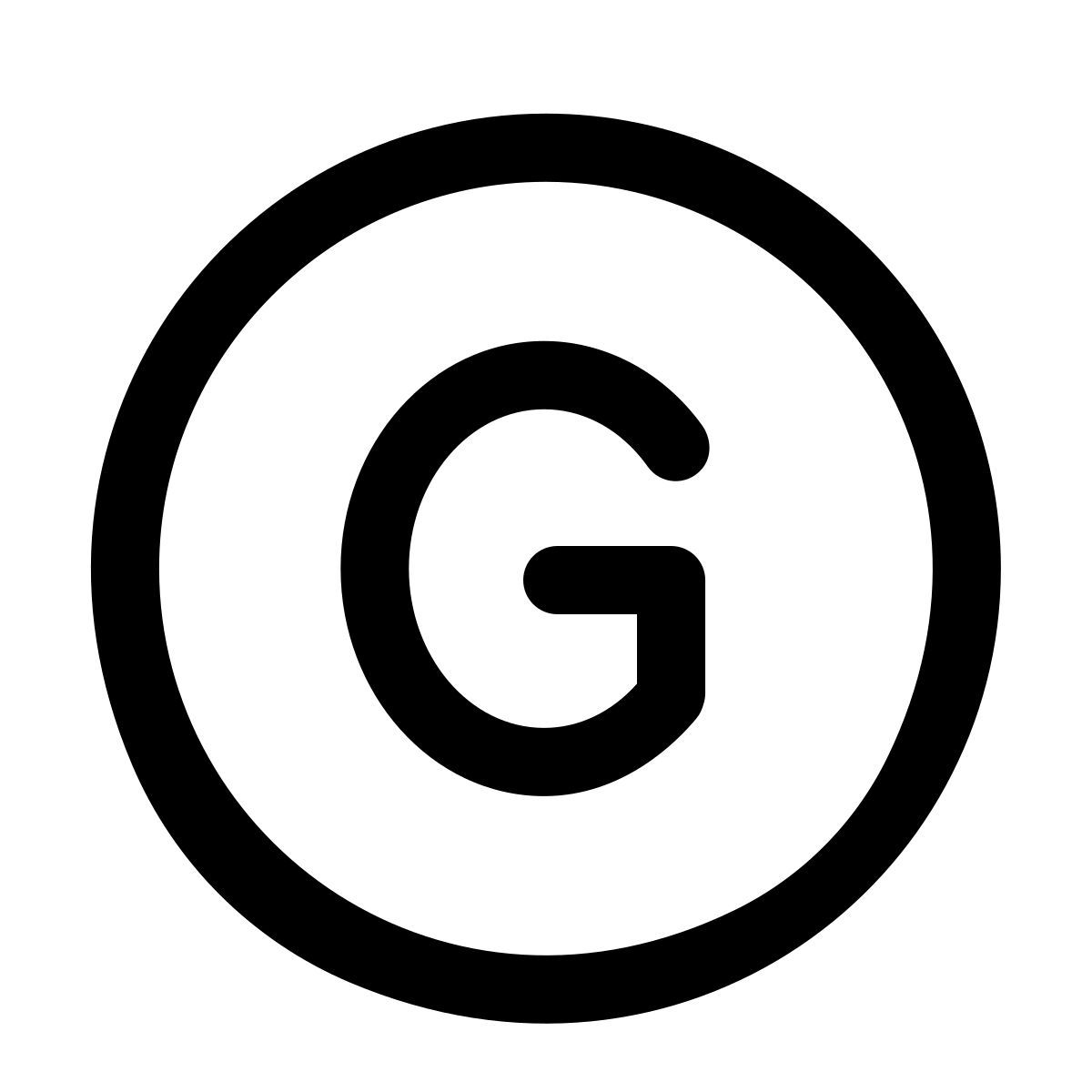 windows 11 outline style circled g icon