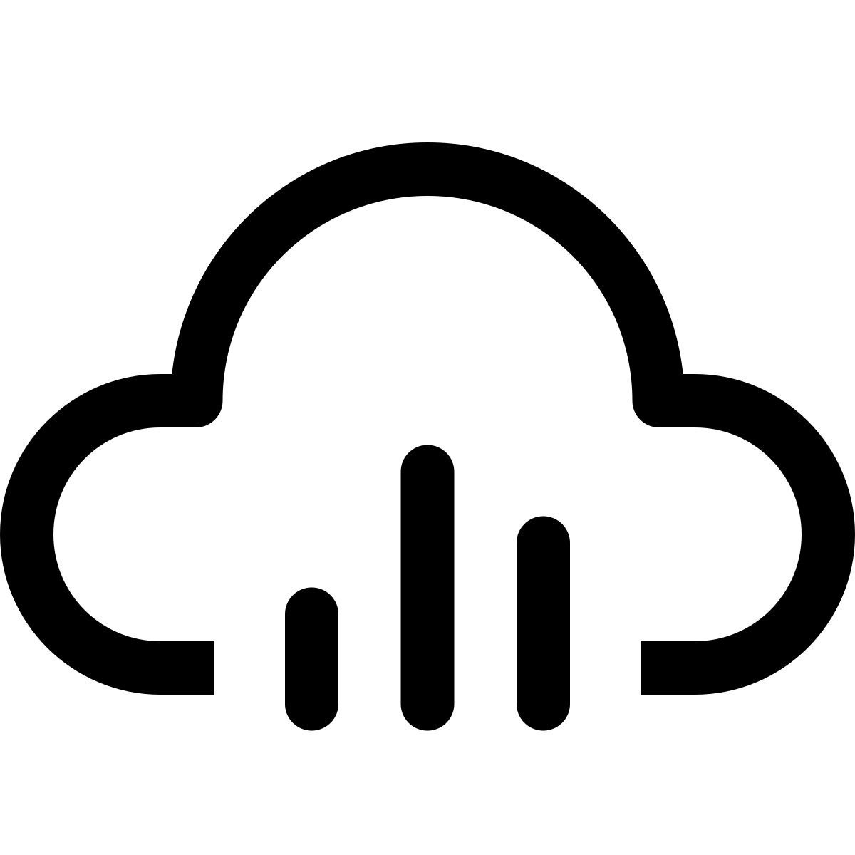 windows 11 outline style gráfico de barras do cloud icon