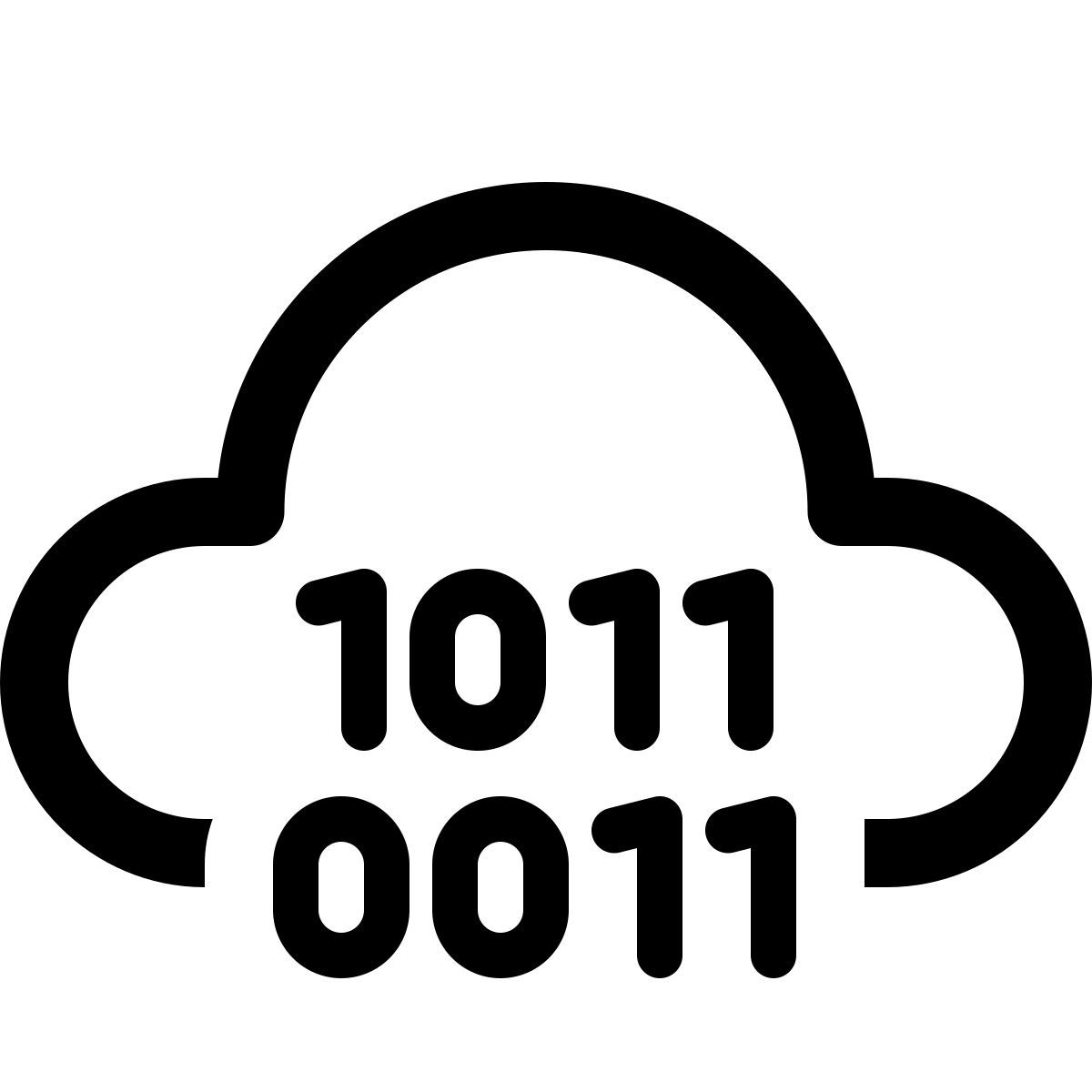 windows 11 outline style codice binario del cloud icon
