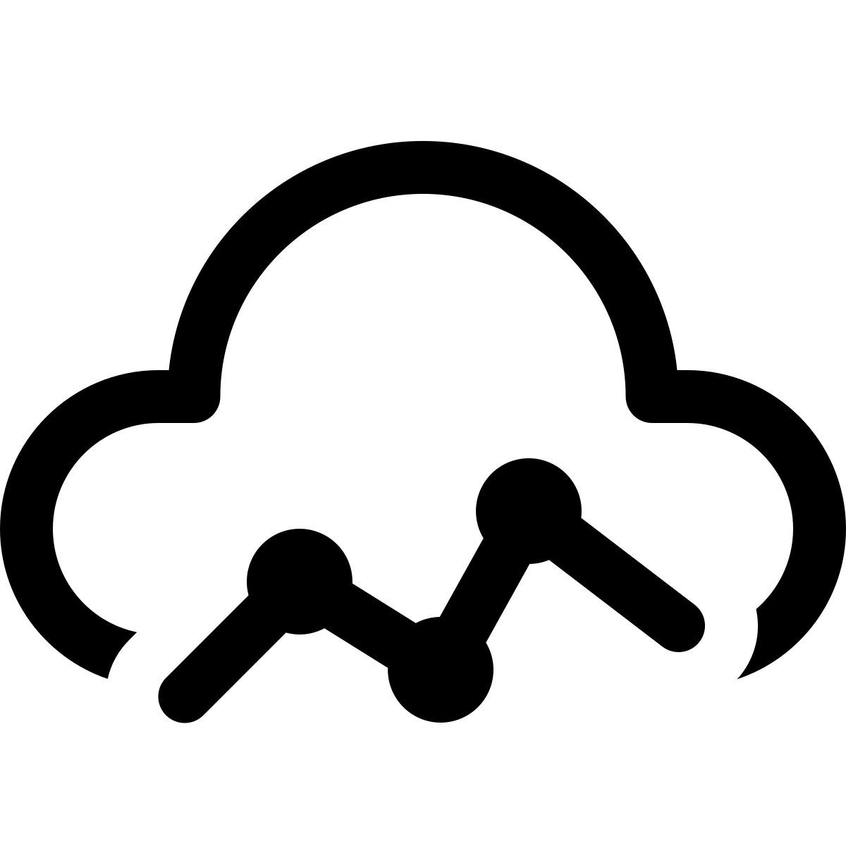 windows 11 outline style gráfico de linhas de nuvens icon