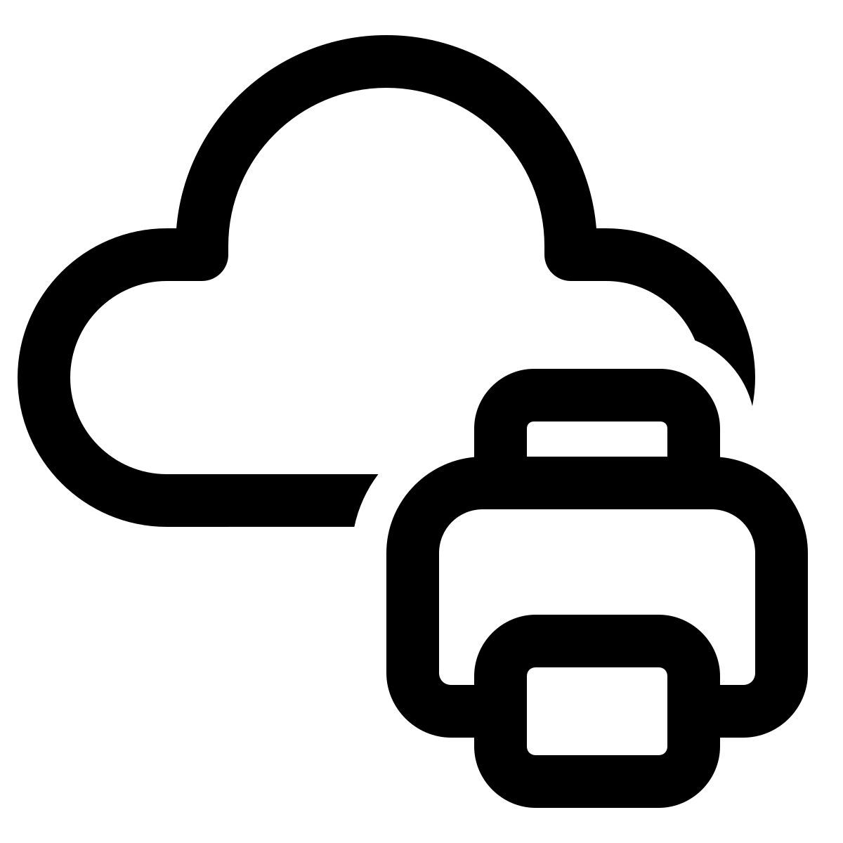 windows 11 outline style 云打印 icon