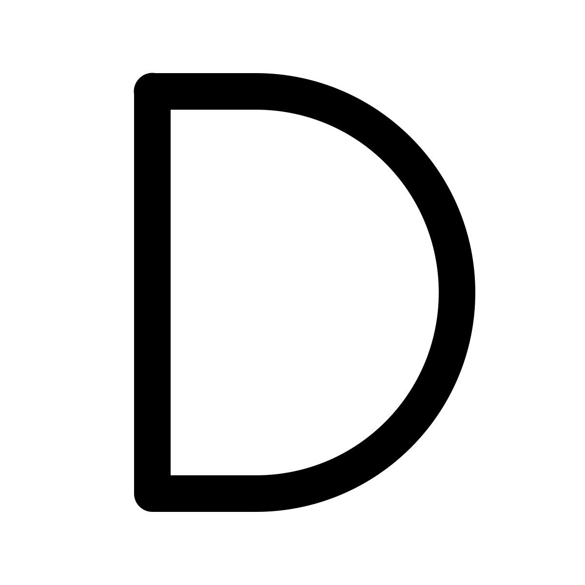 windows 11 outline style d icon