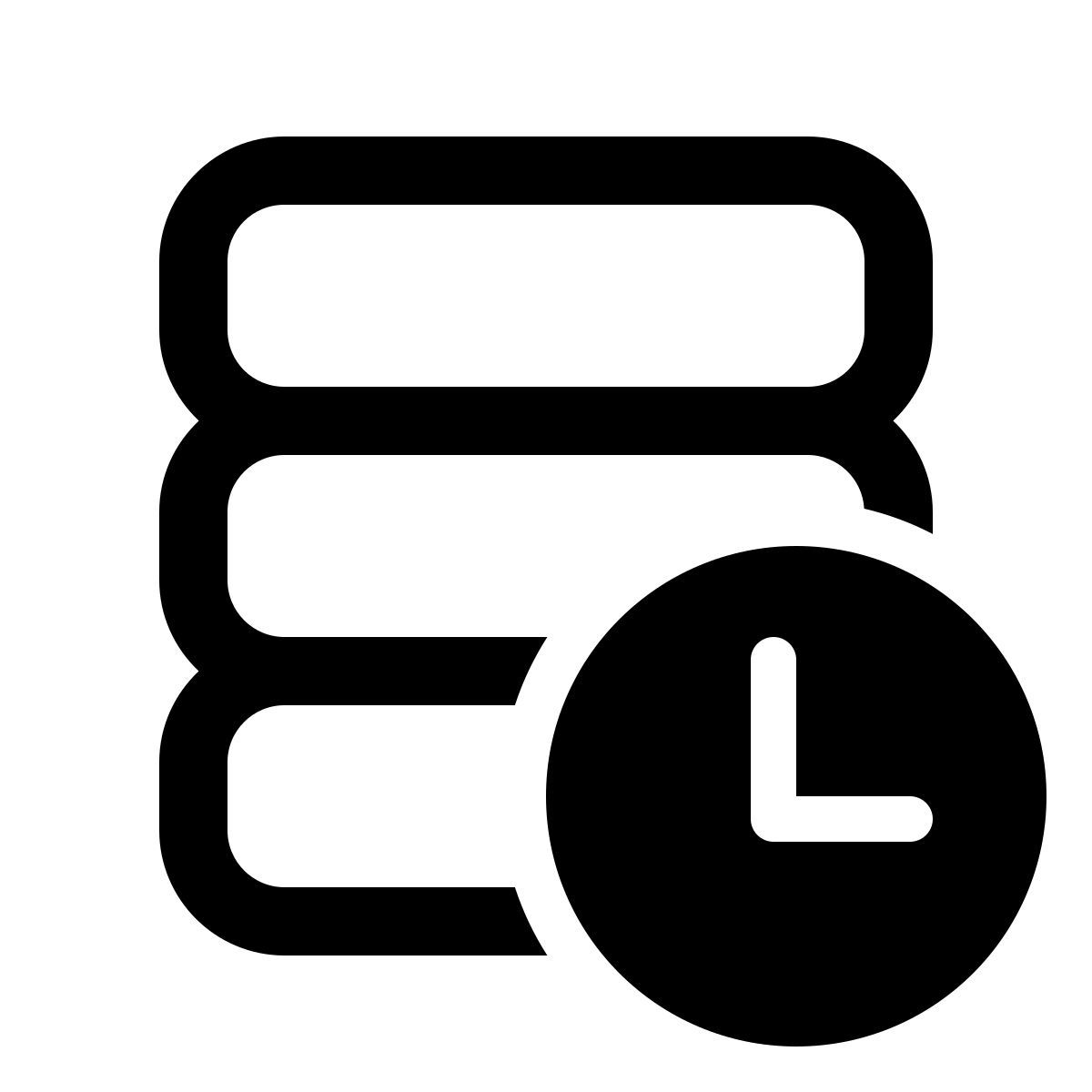 windows 11 outline style 데이터베이스 시계 icon