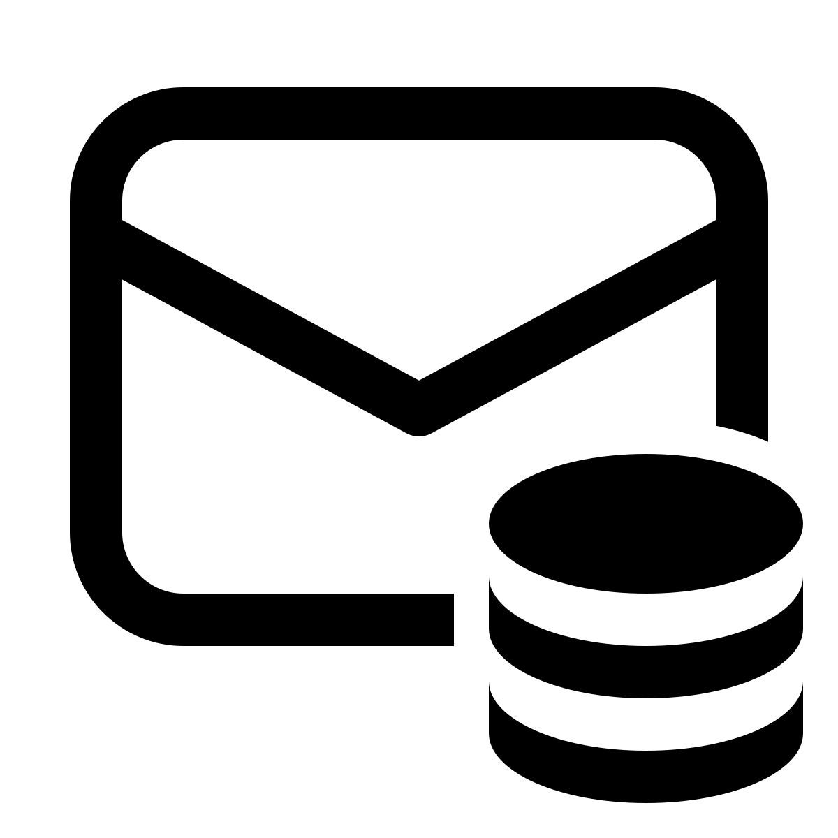 windows 11 outline style correio do banco de dados icon