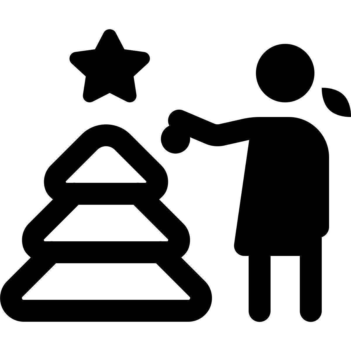 windows 11 outline style decorating christmas tree icon