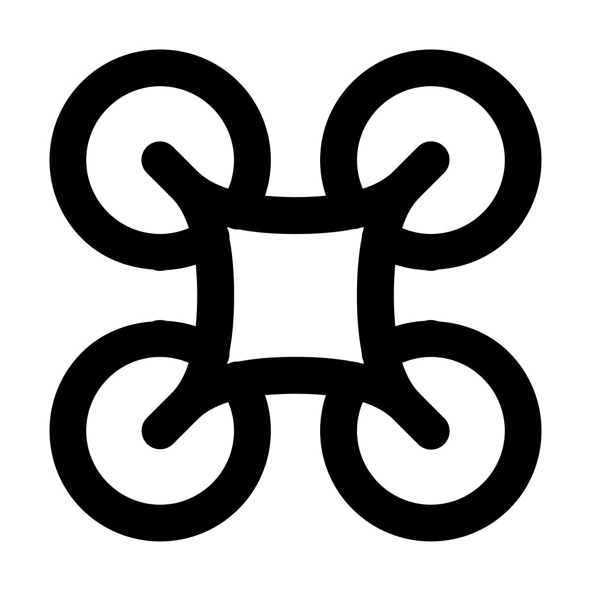 windows 11 outline style 无人机底视图 icon