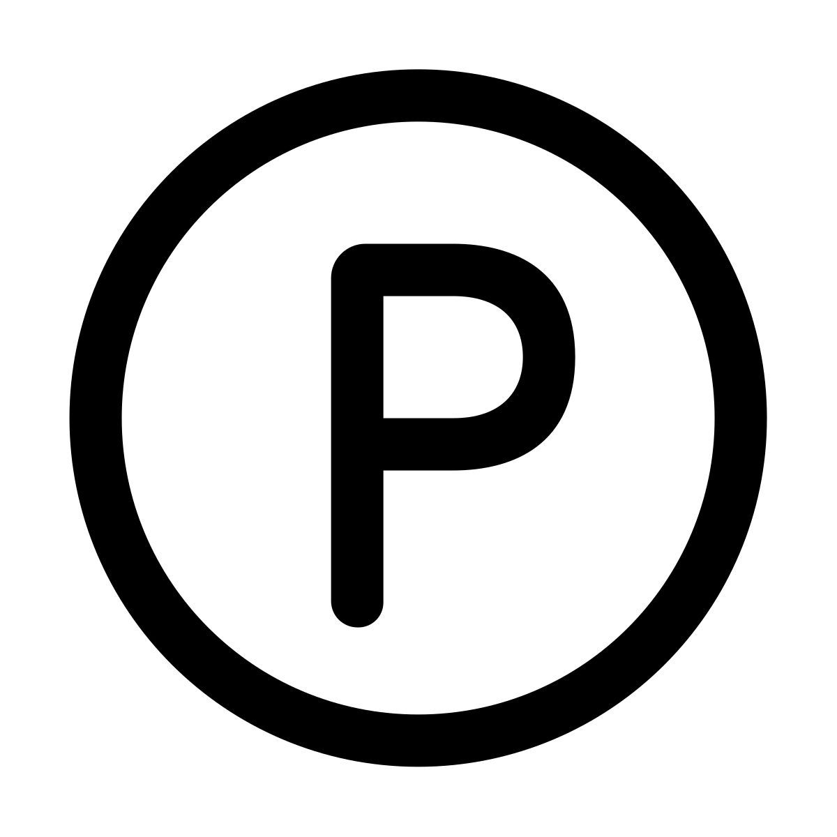 windows 11 outline style p icon