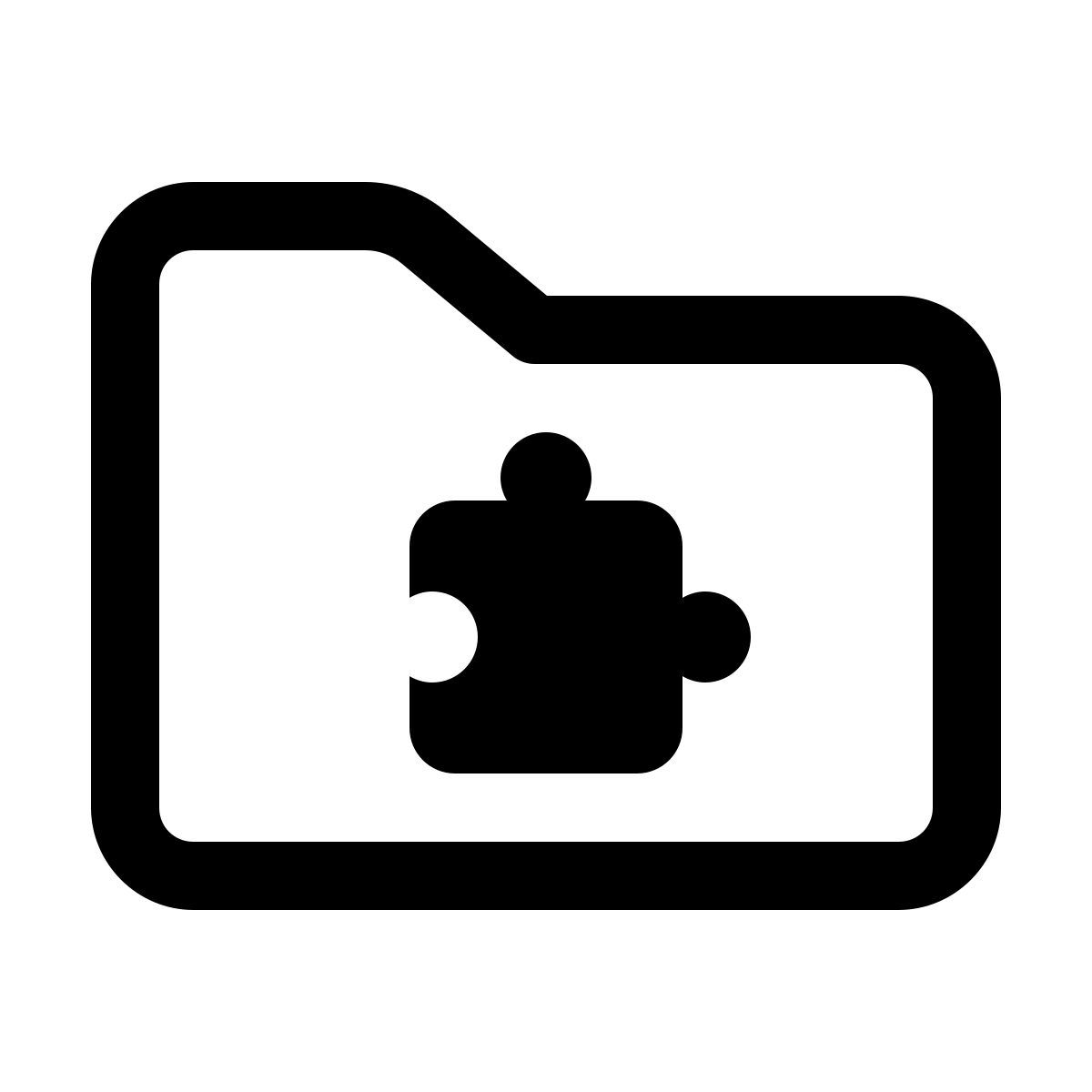 windows 11 outline style dossier d'extensions icon