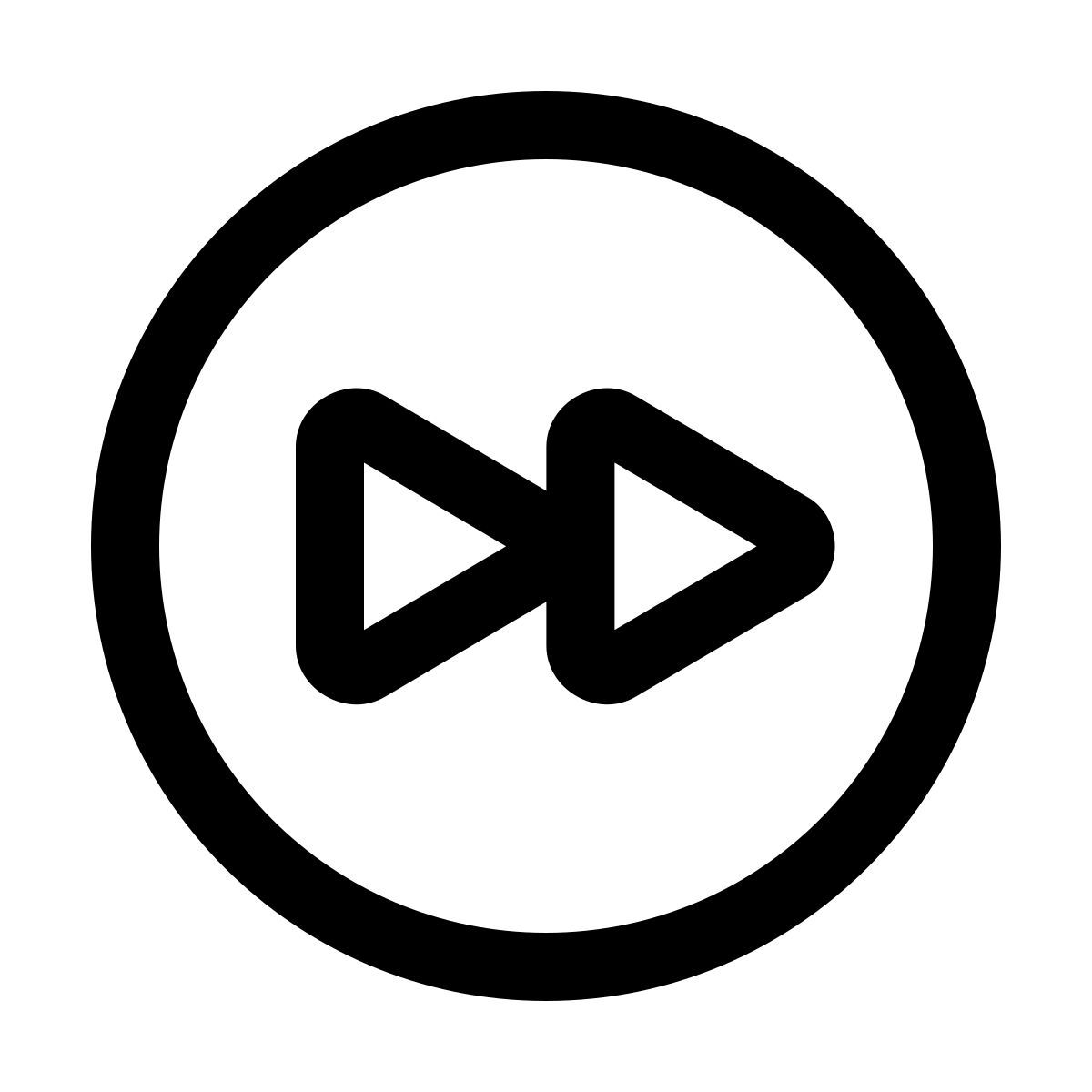 windows 11 outline style fast forward round icon