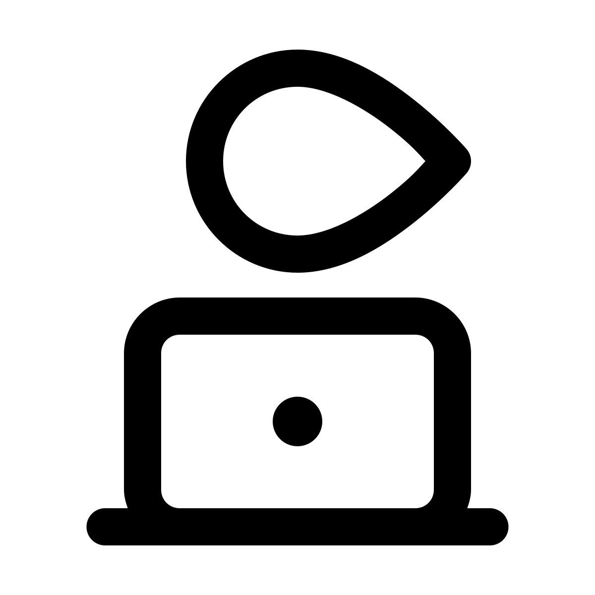 windows 11 outline style 使用笔记本电脑工作的女性 icon