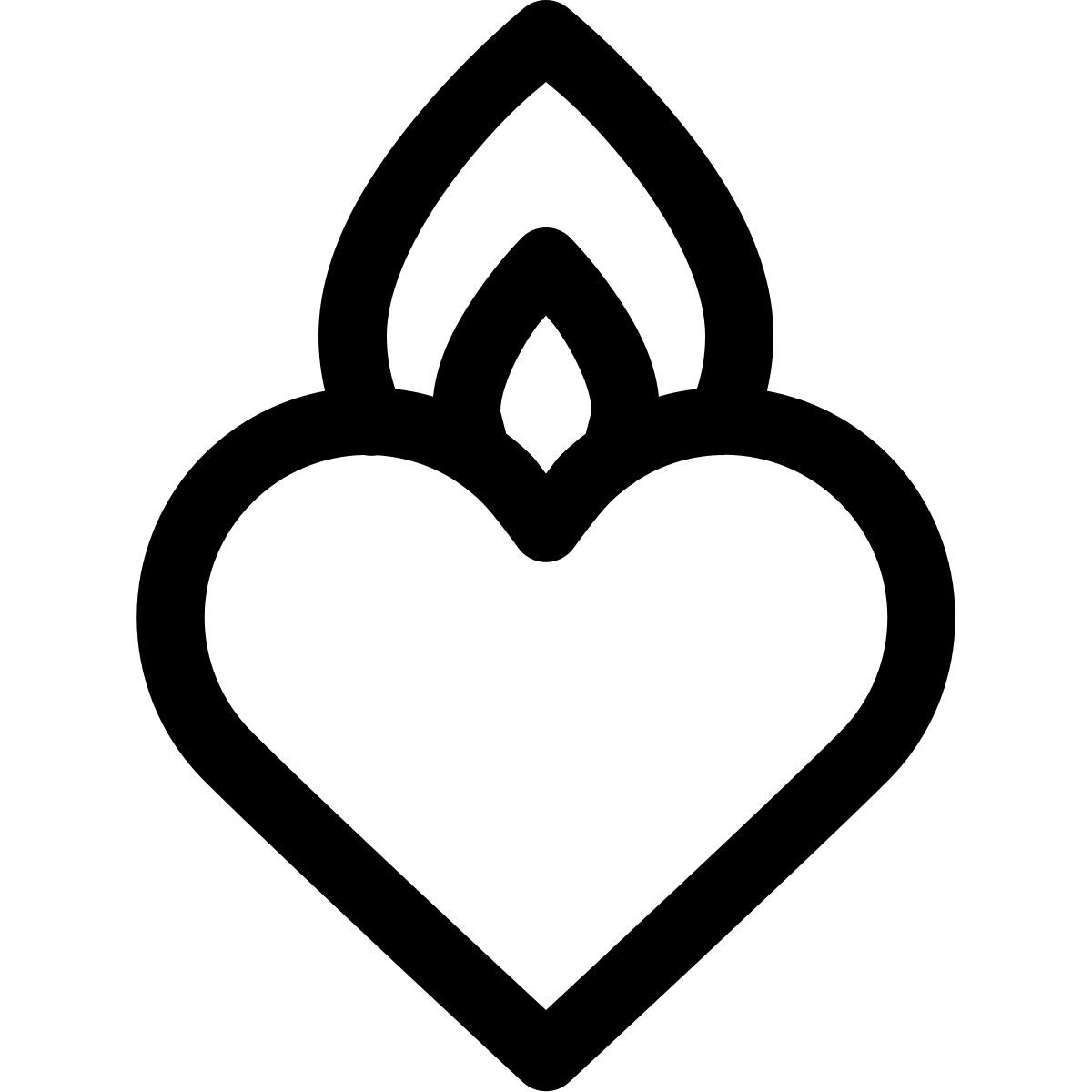 windows 11 outline style corazón de fuego icon